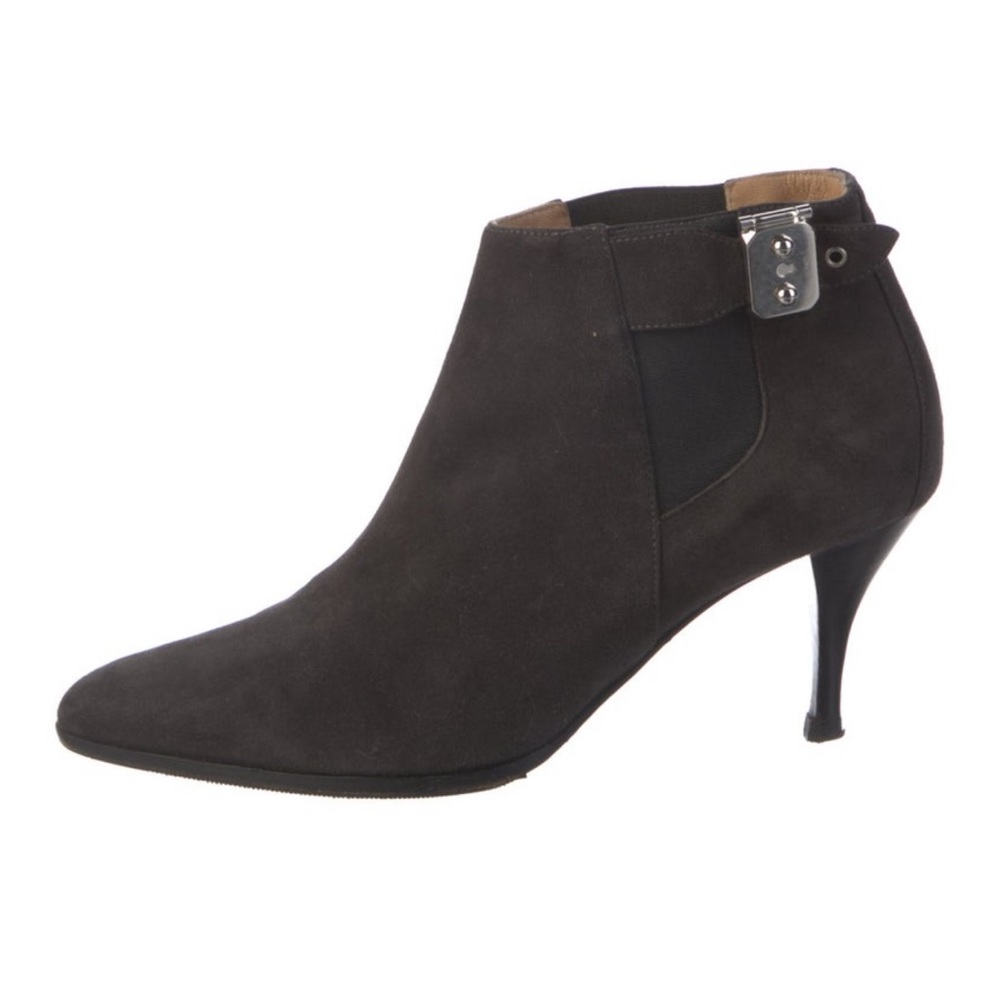 Hermes Dark Gray Suede Ankle Booties - Great Condition